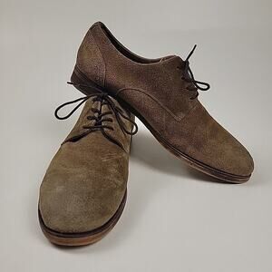 ALDO Mens Oxford Leather Suede Brown Lace Up Career Casual Dress Shoes Size 10.5